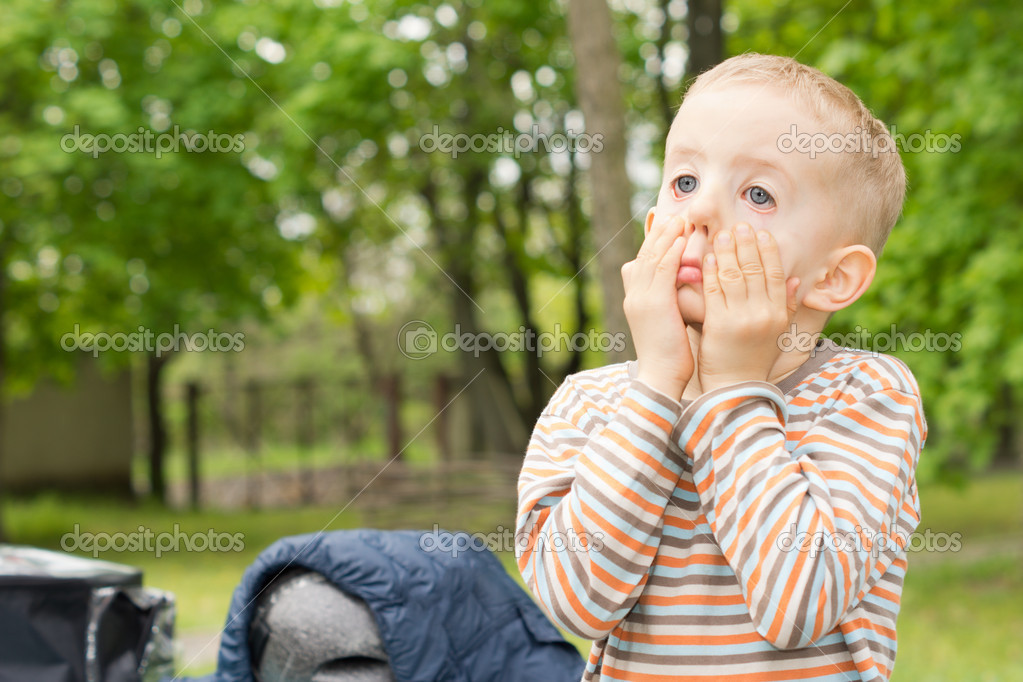 Little boy pulling a droopy eyed face ⬇ Stock Photo, Image by © Vaicheslav 45308731