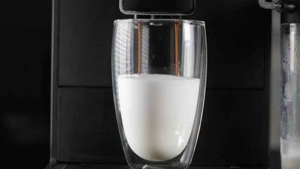 Half full glass of healthy fresh farm milk — Wideo stockowe