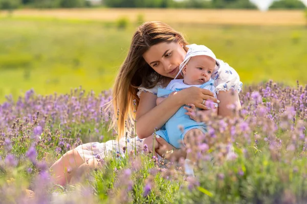 Mother Her Baby Son Enjoying Quiet Moment Together Sit Relaxing — Zdjęcie stockowe