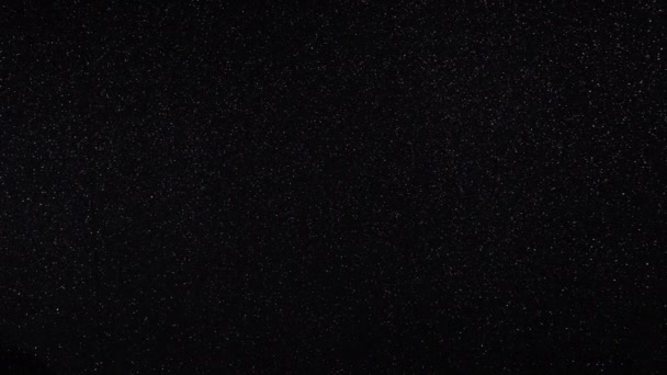 Luces Brillantes Imitando Resplandor Las Estrellas Sobre Fondo Negro — Vídeo de stock