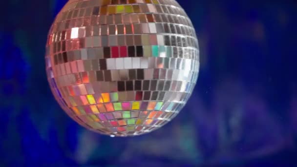 Glittering Faceted Silver Christmas Bauble Disco Ball Cropped Close View — Video Stock
