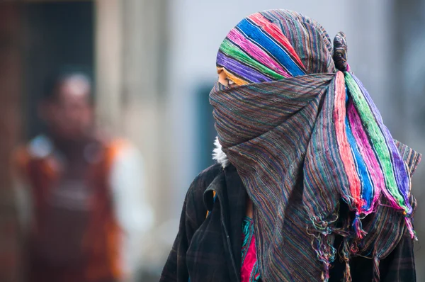 Ragazza indiana in sciarpa profilo musulmano Fotografia Stock