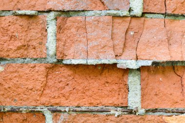 Yıkım duvar doku eski tuğla çatlamak