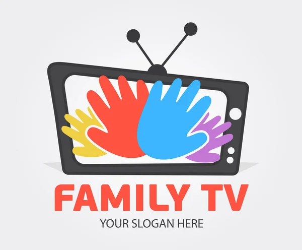 Nette Familie Media Channel Logo Vorlage Vorlage Für Das Digitale — Stockvektor