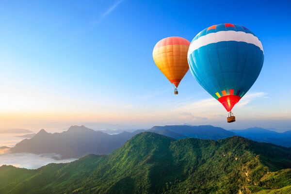 Colorful hot-air balloons