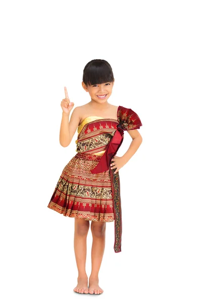 Little girl in traditional thai clothes — Stock Photo, Image