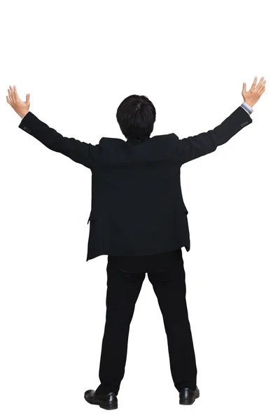 Businessman raising hand — Stock Photo, Image