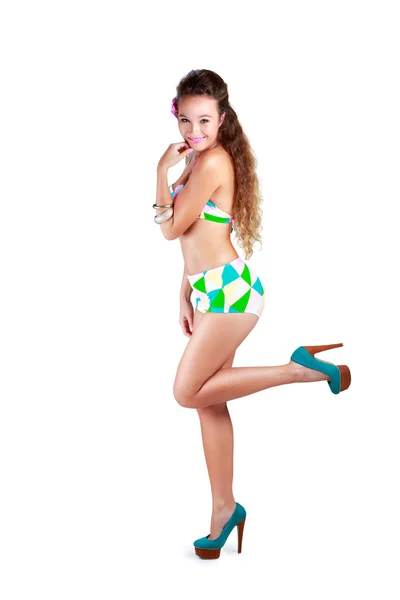 Atraktivní mladá žena s plavky — Stock fotografie