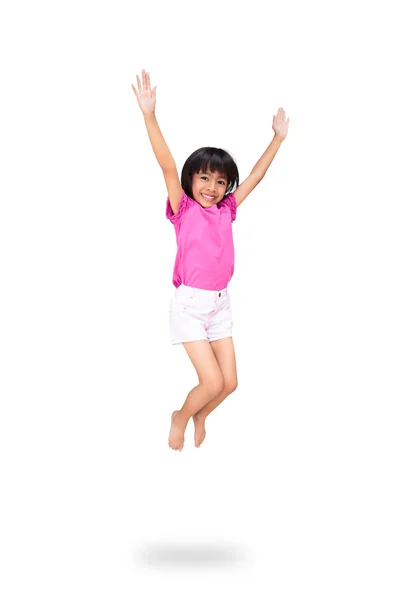 Little asian girl jump — Stock Photo, Image