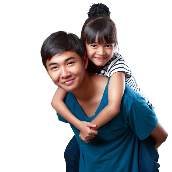 Feliz joven hermana y hermano — Foto de Stock