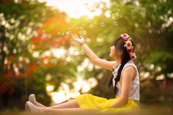 Pioggia di bolle di sapone — Foto Stock