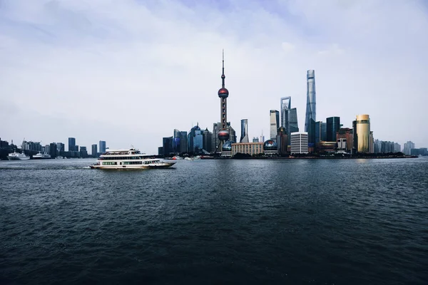 Shanghai Stadtsilhouette Panoramablick Auf Shanghai Skyline Und Huangpu Fluss Shanghai — Stockfoto