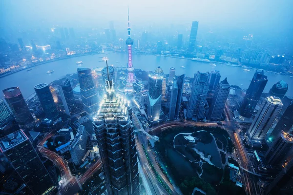 Shanghai Skyline Stadtbild Luftaufnahme Von Shanghai Shanghai Lujiazui Finanz Und — Stockfoto