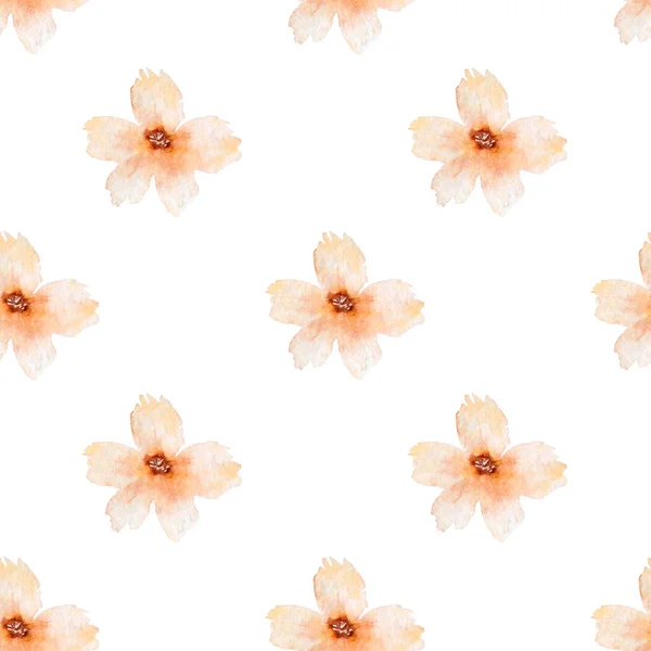 水彩花模様を咲かせます 夏の明るい花のパターンは 単純な素朴な絵画 — ストック写真