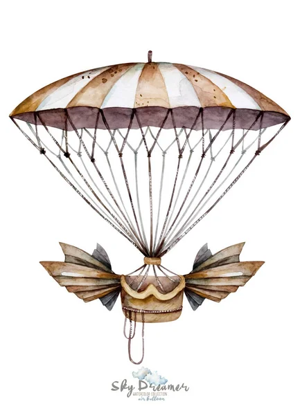 Watercolor hot air balloon childish for fabric, textiles or wallpaper. — Fotografia de Stock