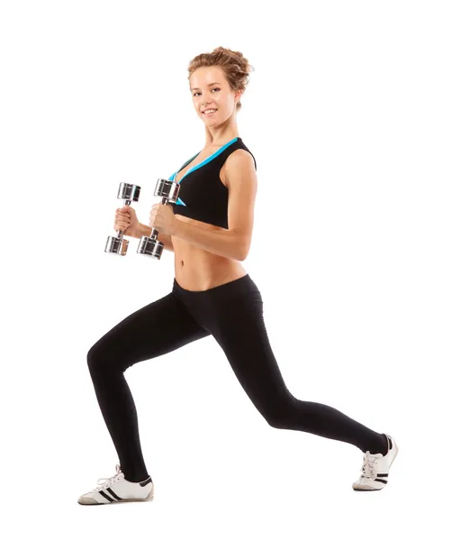 Kız kavgası dumbbells ile