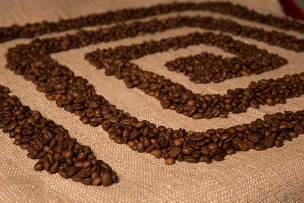 Maze of coffee beans — Stock Photo, Image