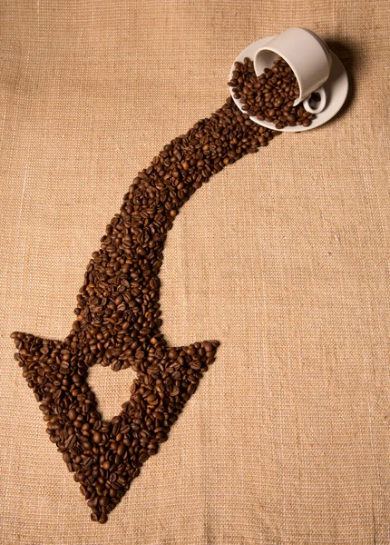 컵 커피에서 화살표는 — 스톡 사진