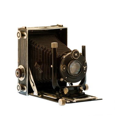 Antique Old photo Camera isolated on white