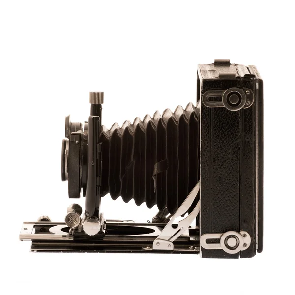 Antique Old photo Camera isolated on white — Stok fotoğraf