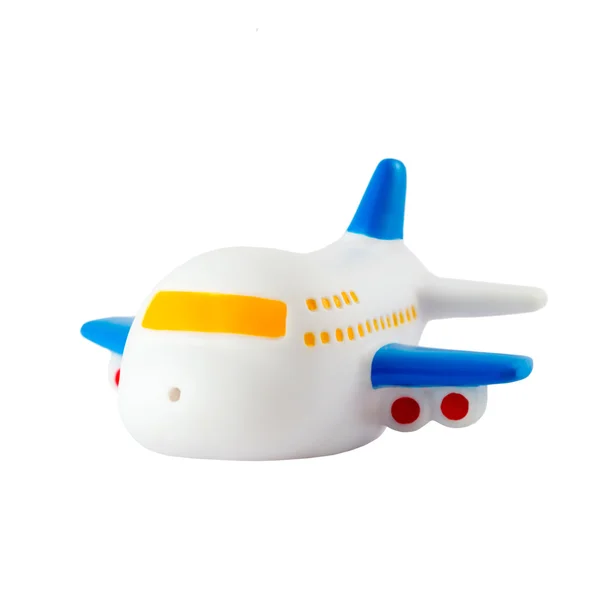 Avião de passageiros de brinquedo isolado em branco — Fotografia de Stock