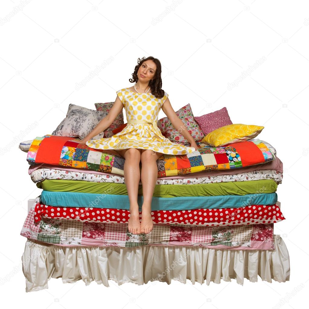 Princess and the Pea isolated white background