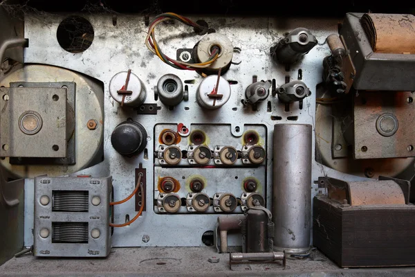 Inside of an old radio set