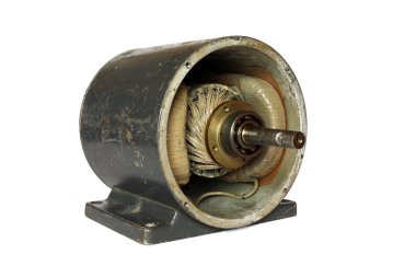 Dissasembled dc electromotor