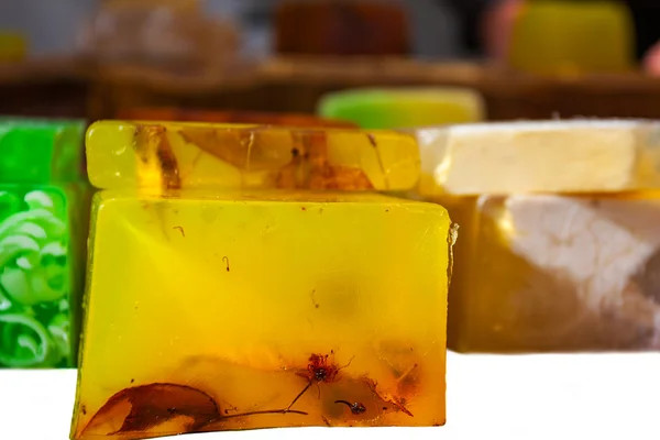 Homemade herbal soap bars — Stock Photo, Image
