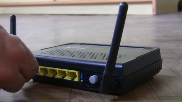 LAN-router-anslutningar — Stockvideo