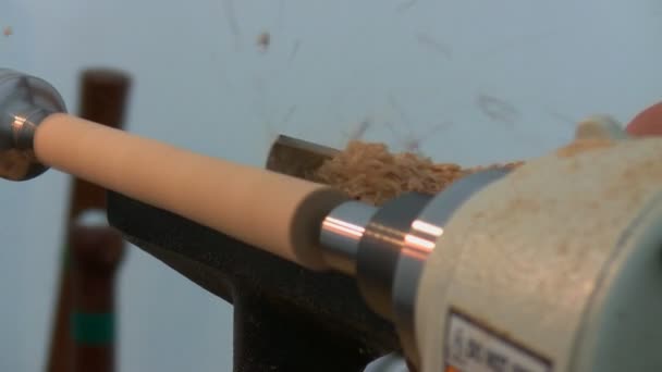 Woodturning närbild — Stockvideo