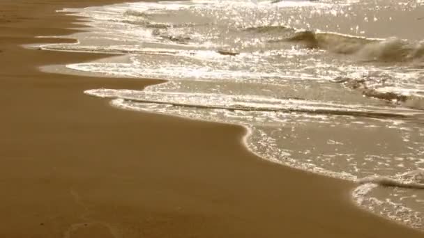 Golven breken op het strand — Stockvideo