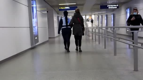 London England United Kingdom Circa November 2020 Blind Woman White — Stock Video