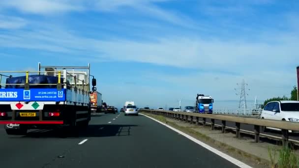 Motorway M56 Ngiltere Rli Kingdom Circa Hazi Ran 2021 Kuzey — Stok video