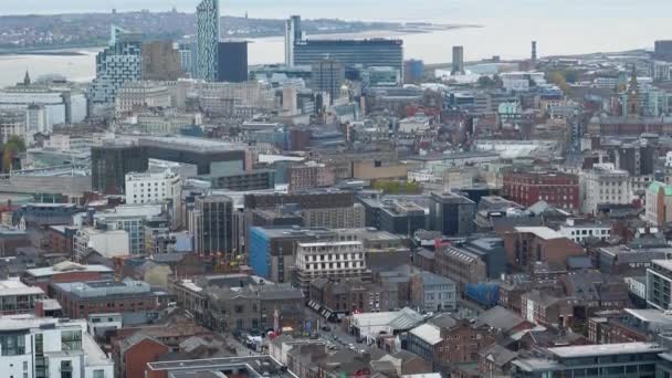 Liverpool England Vereinigtes Königreich November 2018 Blick Aus Der Vogelperspektive — Stockvideo