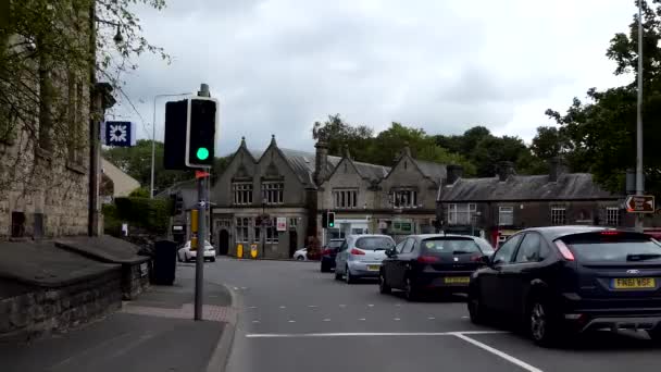Disley Anglia Egyesült Királyság August 2017 Driving Main Road Centre — Stock videók