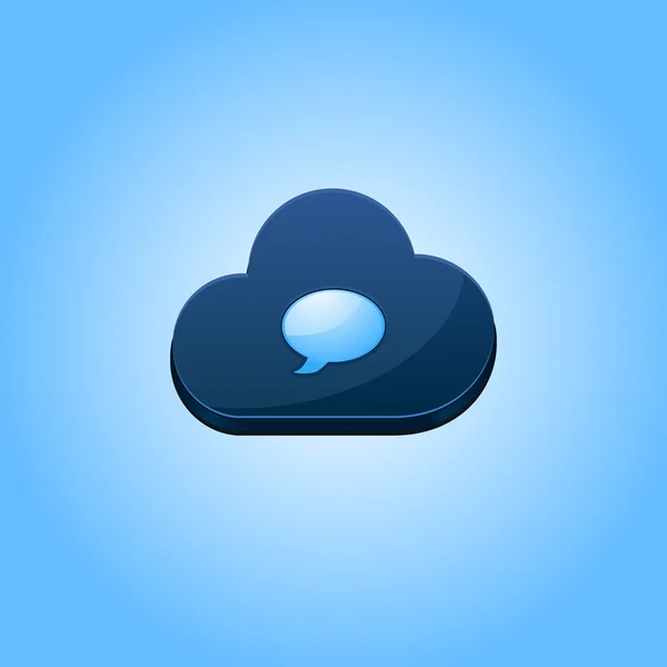 Cloud computing chat icona concetto vettoriale illustrazione — Vettoriale Stock