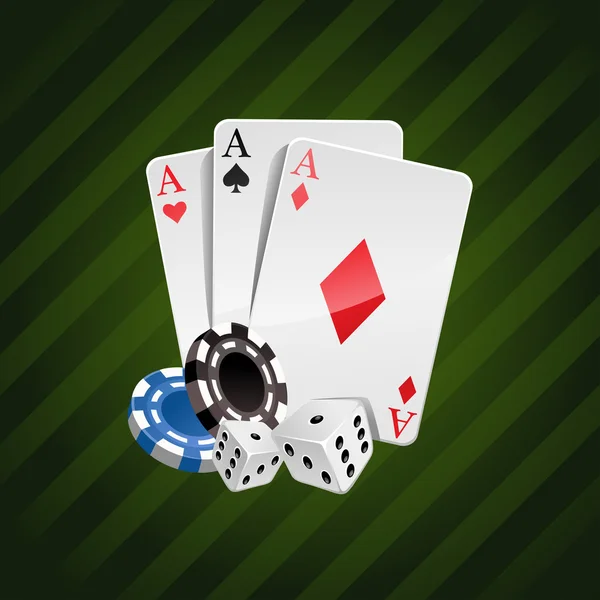 Ilustración vectorial de elementos de casino poker — Vector de stock