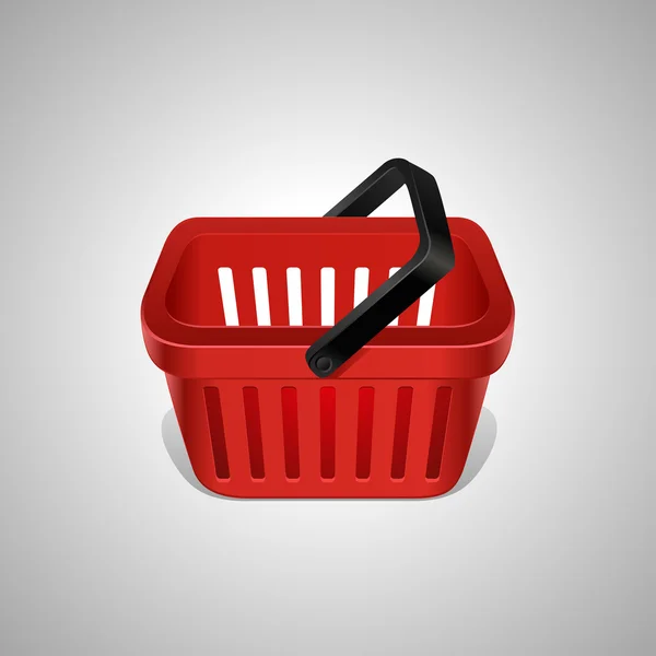 Cesta de compras vermelho ícone vetor ilustração — Vetor de Stock