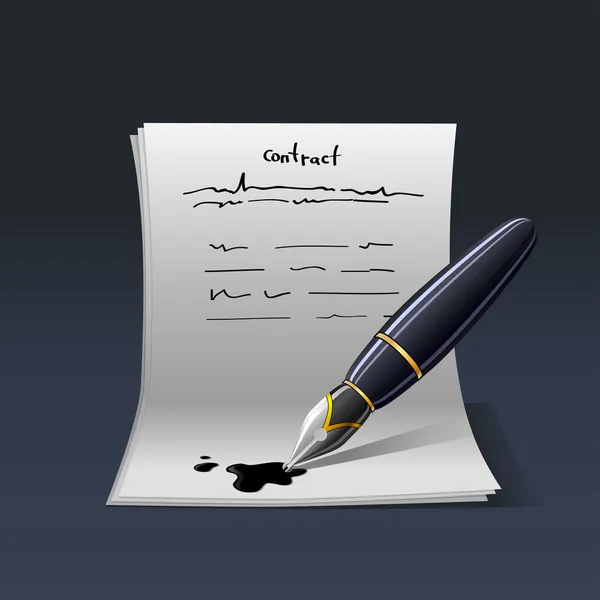 pen.contraction vektör çizim ile boş not kağıdı