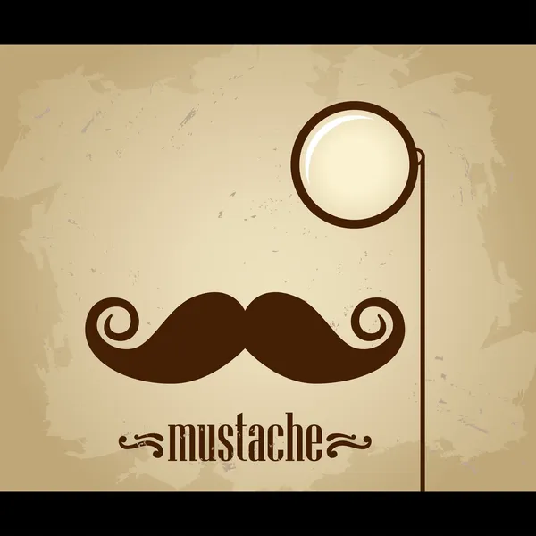 Vector hipster mustache and monocle — Stock Vector