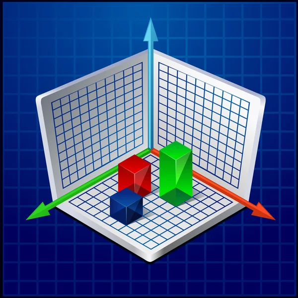 Ilustração vetorial de gráfico de negócios 3d ou diagrama — Vetor de Stock