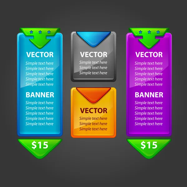 Цветной вектор набора баннеров для продажи — стоковый вектор