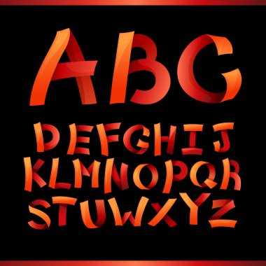 Vector of paper crafting alphabets clipart