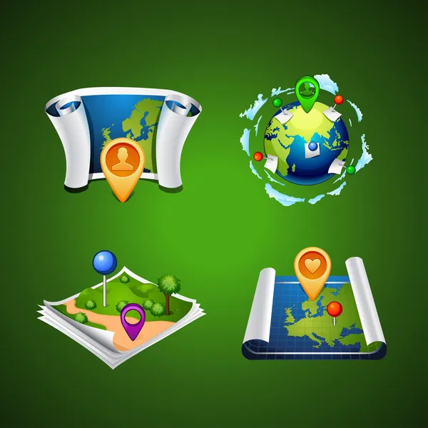 Travel set icon vectror map web design. Element — Stockvektor