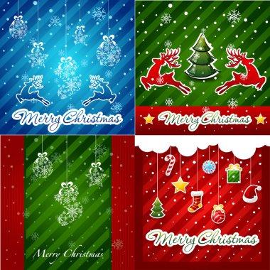 Bir dizi Noel tebrik kartı.