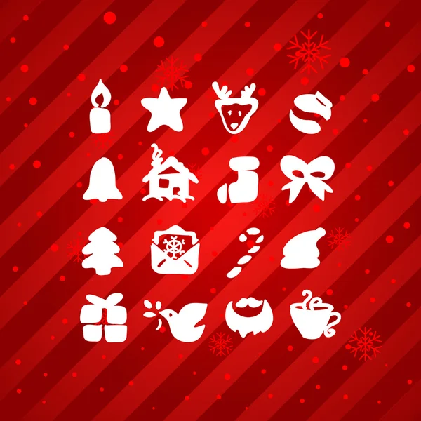 Christmas and Winter icons collection - vector silhouette — Stock Vector