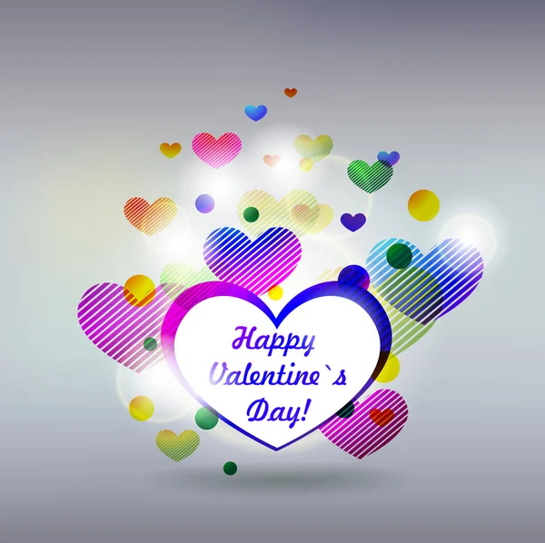 Valentins Day Card or invitation with hearts background — Stock Vector