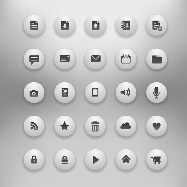 Круглые значки Интернета для веб-приложений
