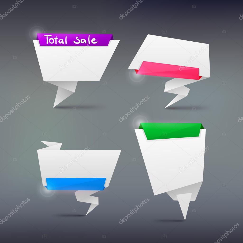Colorful Abstract origami banners vector design element